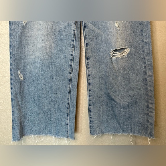Habitual Girl High Rise Wide Leg Crop Distressed Denim Jeans Sz 16 - Picture 3 of 11